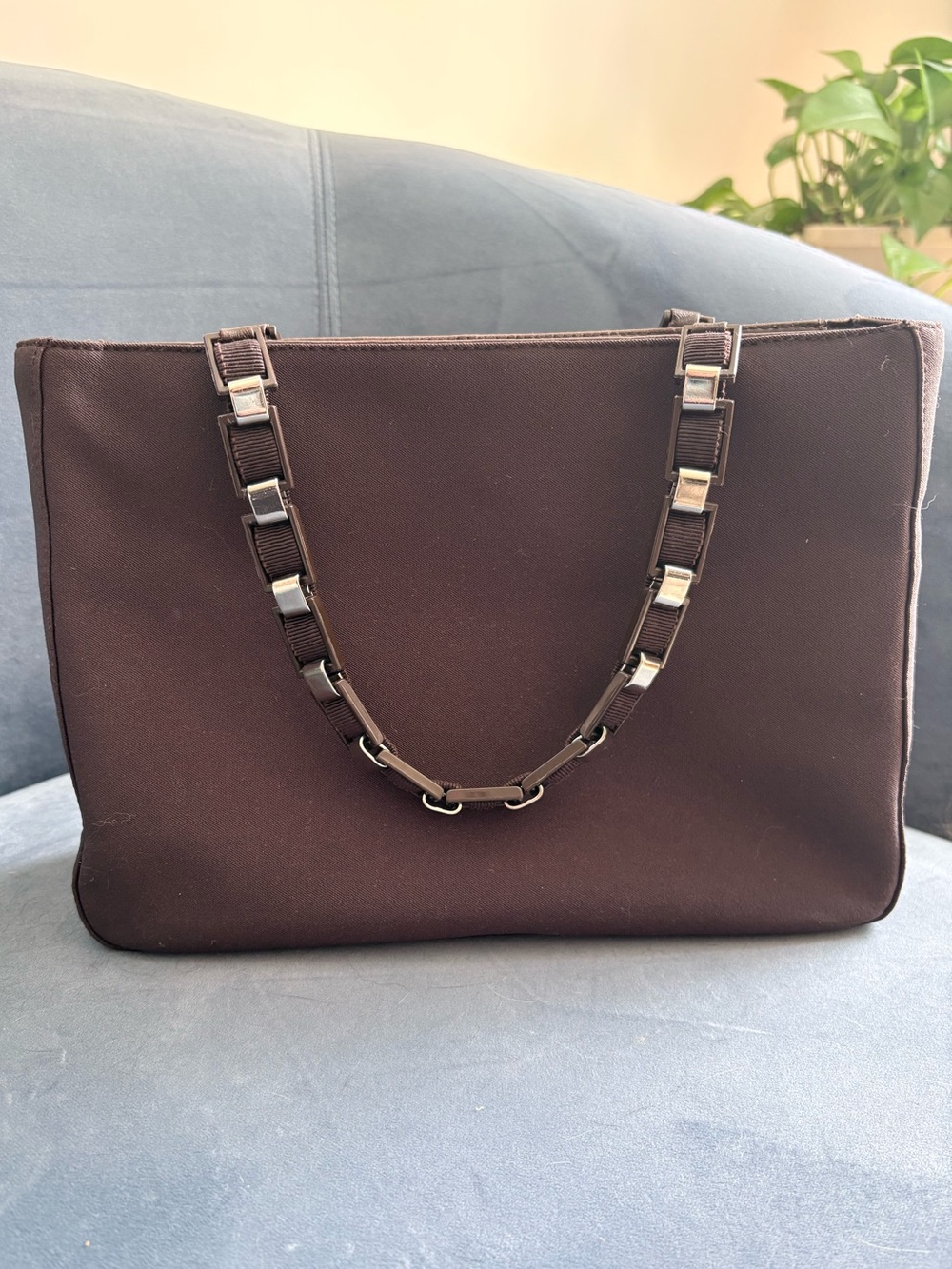 Vintage Salvatore Ferragamo Brown Nylon  mini Purse